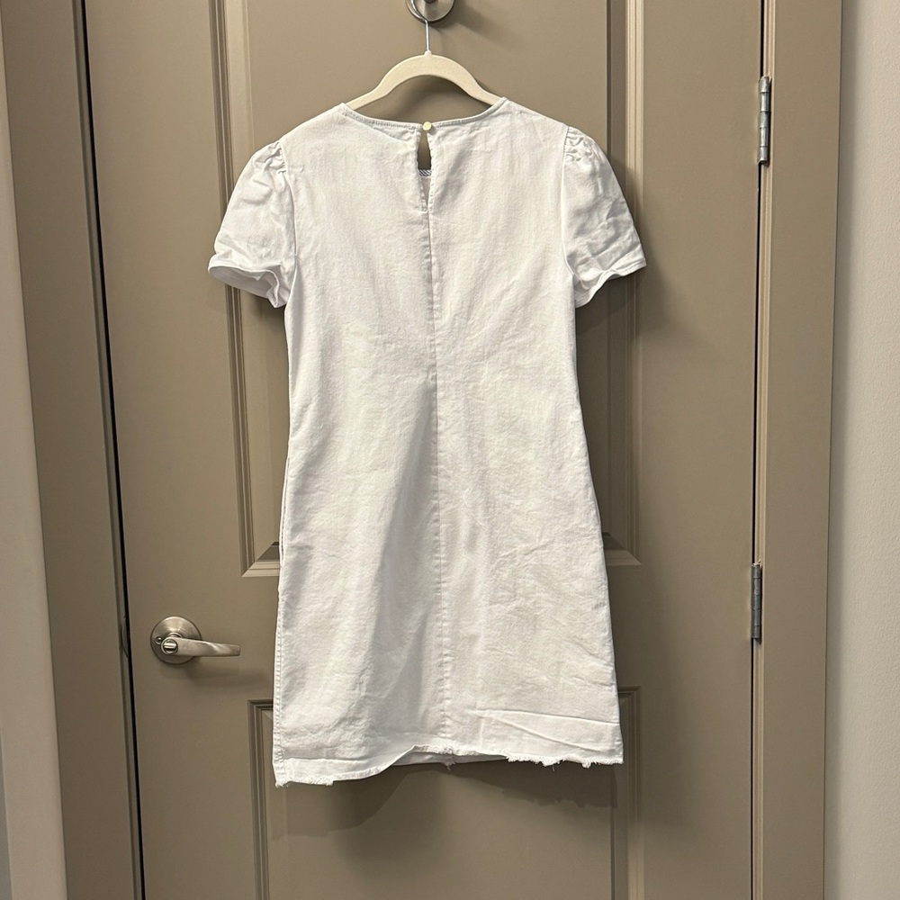 Draper James White Denim Puff Sleeve Shift Dress - Picture 6 of 6